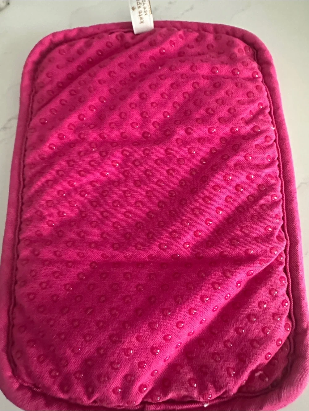 kate spade Pink and White Quilted Oven Mitt - 